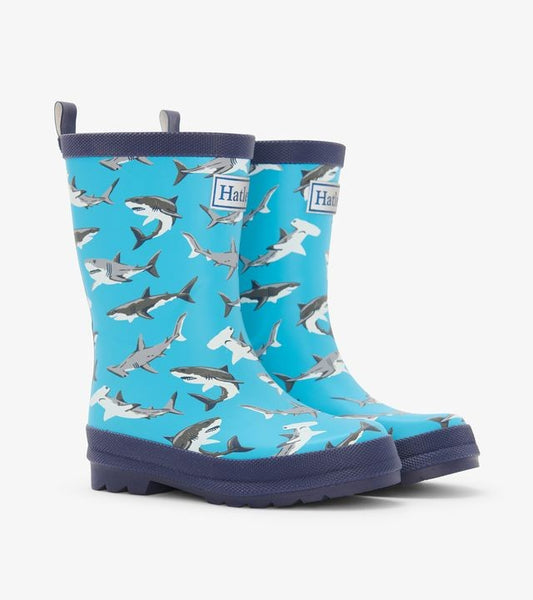 Hatley shark party matte rain boot