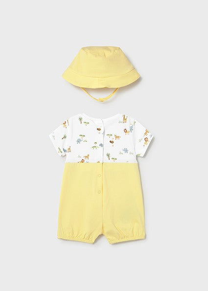 Mayoral Baby Sunny Dungaree Set with hat