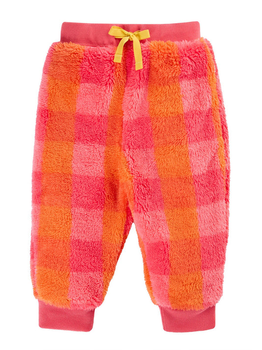 FRUGI TED FLEECE PRINTED PULL UPS RHUBARB CHECK