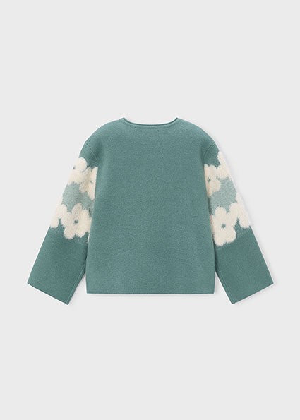 Mayoral Knit Jumper in Green and Cream