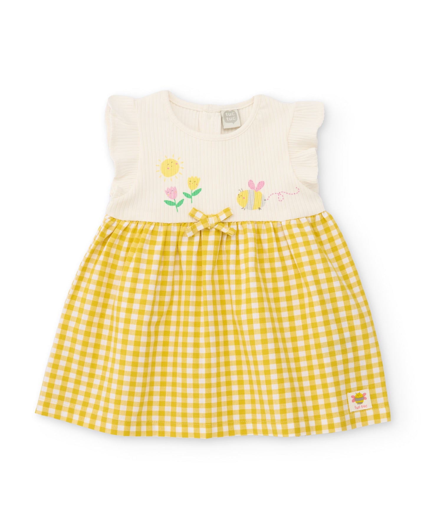 Tuc Tuc BABY GIRL Yellow and white gingham sundress