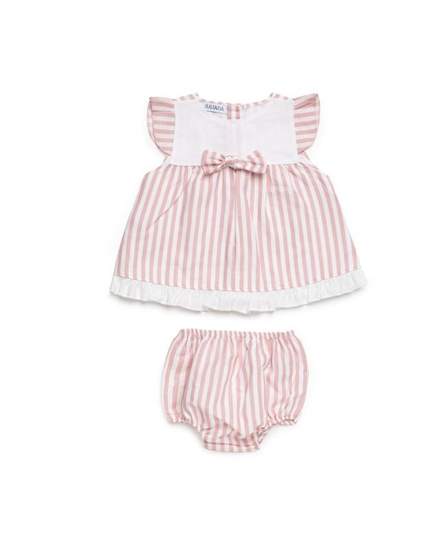 Juliana baby striped dress with bloomers