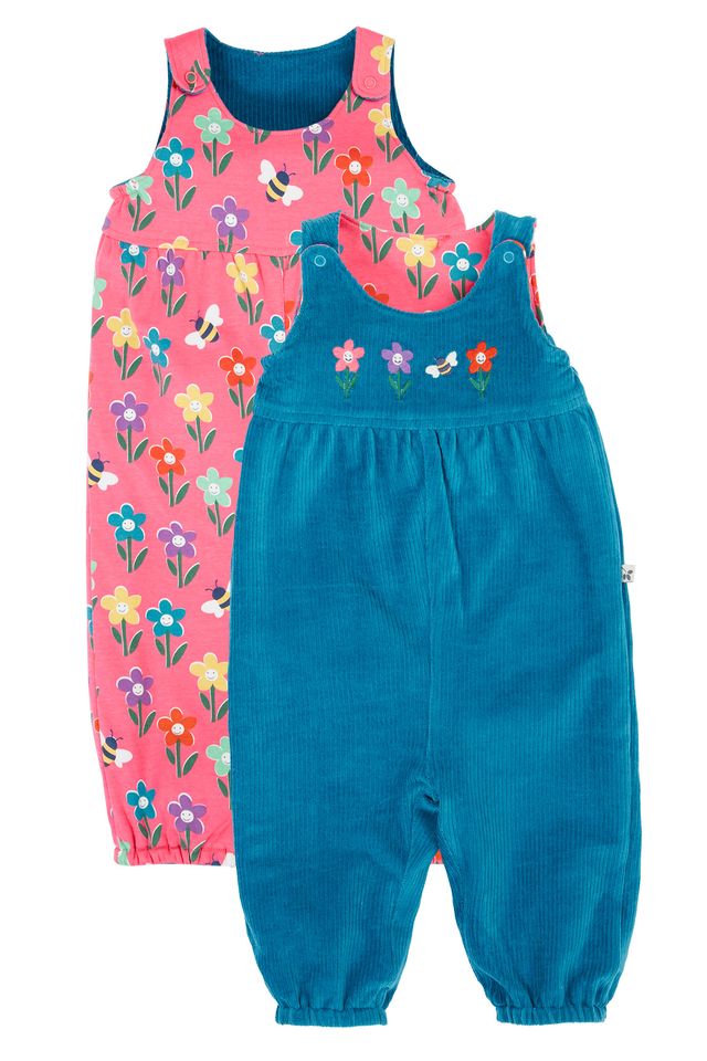 FRUGI HELEN REVERSIBLE DUNGAREE BOAT BLUE/FUN FLOWERS
