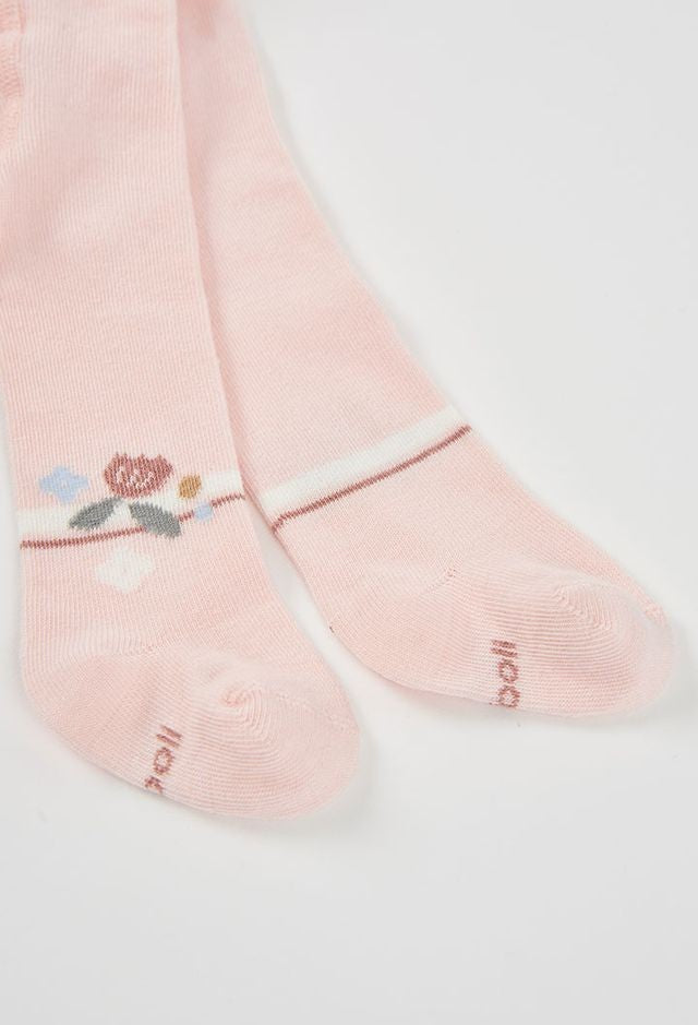 Boboli Thick Tights Floral for Baby Girl  Rose
