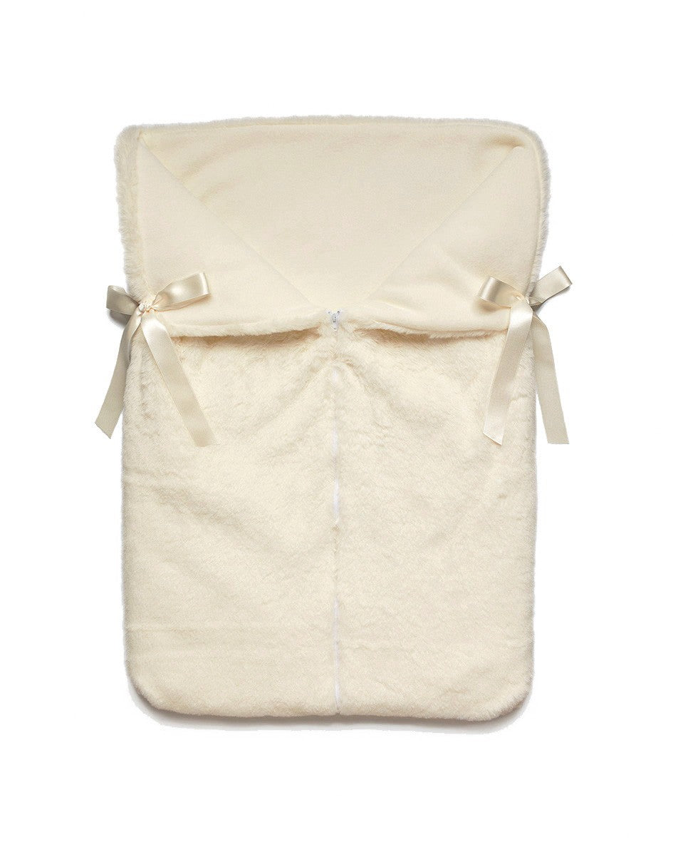 JULIANA FAUX FUR-LINED BABY FOOTMUFF BEIGE
