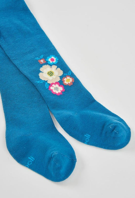 Boboli Thick Tights Floral For Girl  Canard