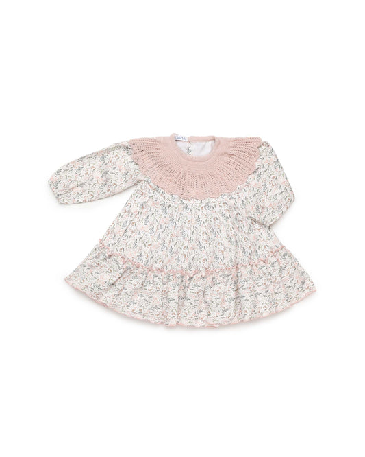 JULIANA - Dress in Floral Print   Pale Pink