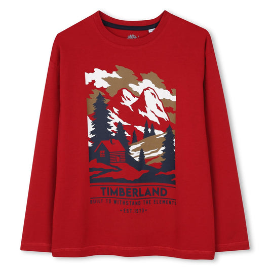 TIMBERLAND LONG SLEEVE T-SHIRT in RED