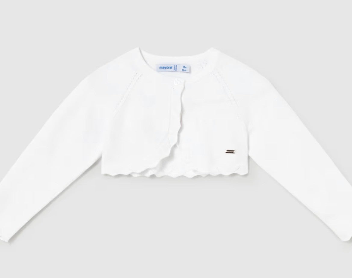 Mayoral Baby Girl Basic knit bolero White