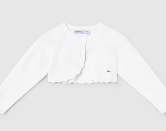 Mayoral Baby Girl Basic knit bolero White
