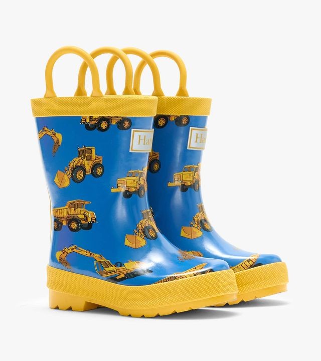Hatley Construction Trucks Rain Boots with Handles