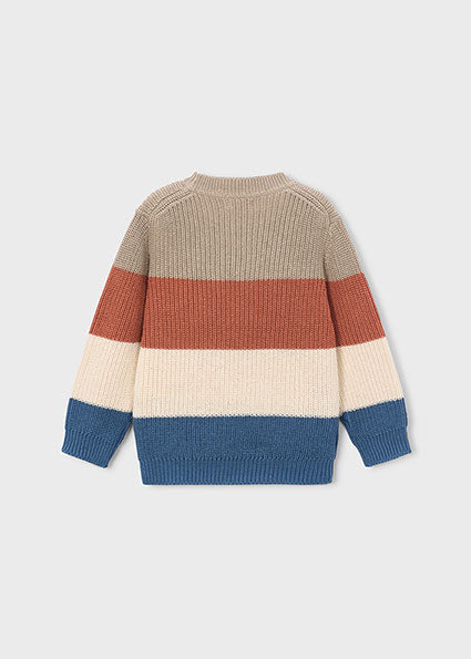Mayoral Red Colour Block Knit Jumper