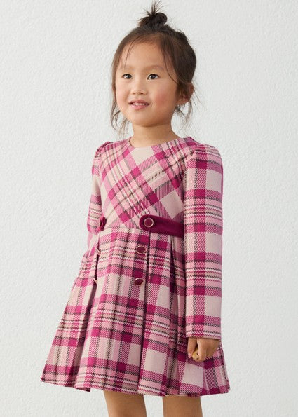 Mayoral Plaid Dress in Raspberry