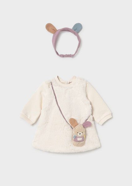 Mayoral Baby Dress and Headband Cream
