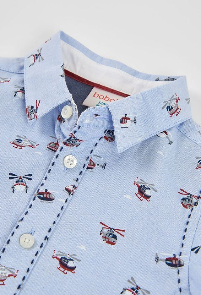 Boboli Oxford Shirt for Boy with Aeroplane Designs