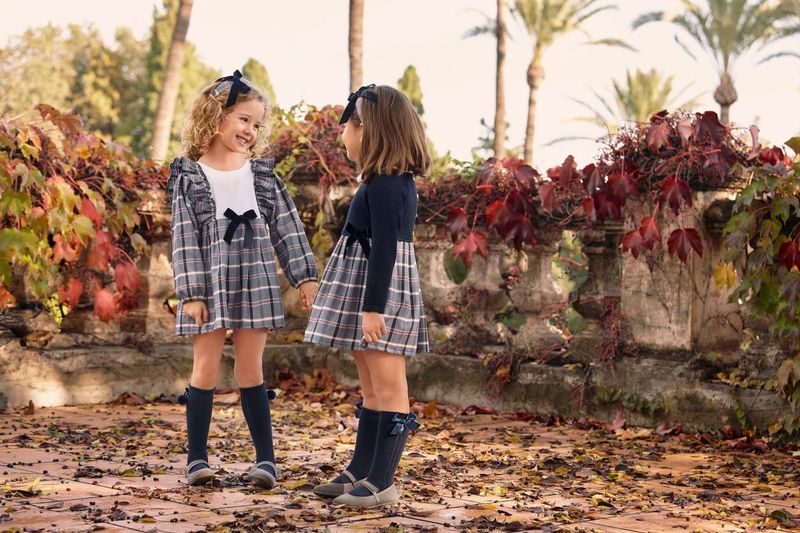 Juliana Tartan Dress in Navy