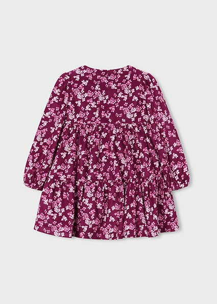 Mayoral Printed Velvet Dress Raspberry