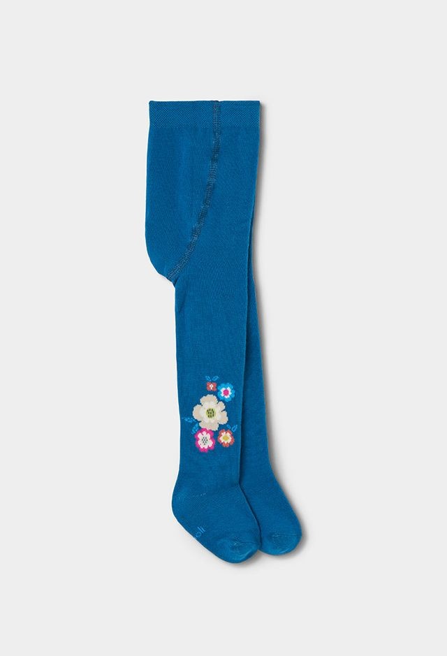 Boboli Thick Tights Floral For Girl  Canard