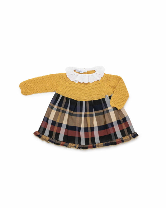 JULIANA - Tartan Dress in Mustard