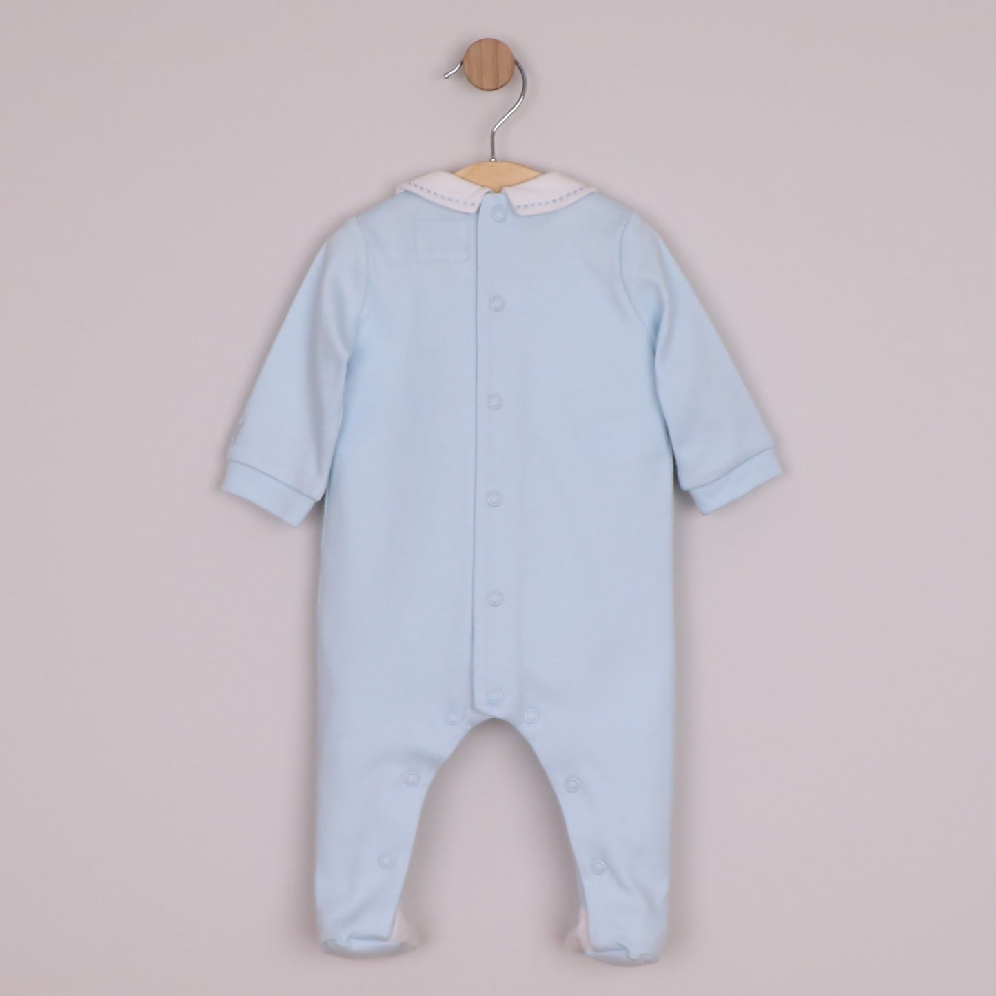 Emile et Rose Matthew I'lock AIO with white pleated yoke & emb placket P Blue
