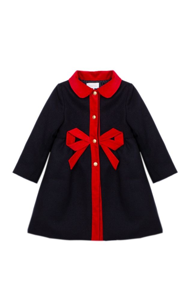 PATACHOU Navy & Red Woven Occasion Coat