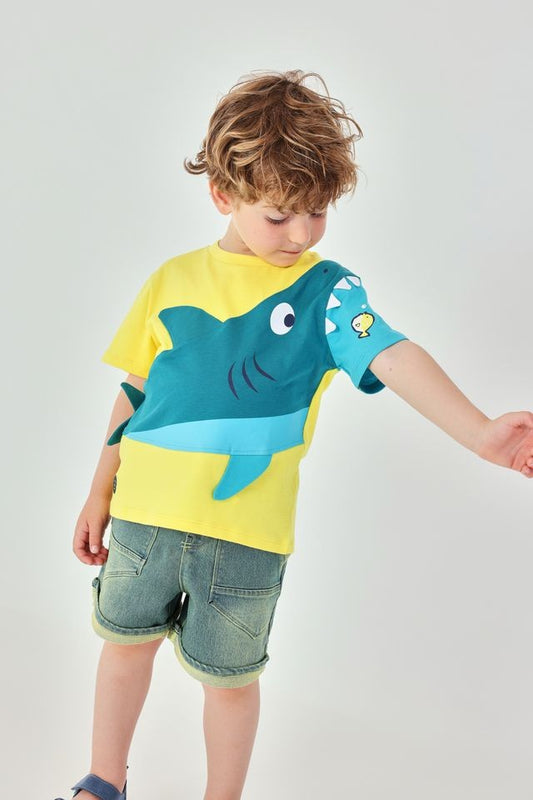 Boboli Yellow shark T-shirt for boys