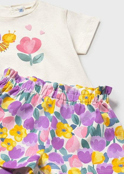 Mayoral Baby Girl Lilac 3-pcs short set