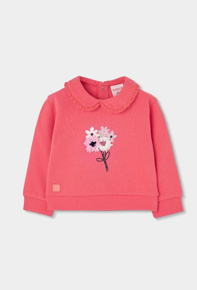 Boboli Girl Strawberry Fleece Sweatshirt