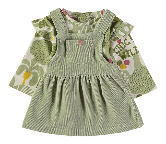 BABYBOL BABY'S DUNGAREE DRESS SET
