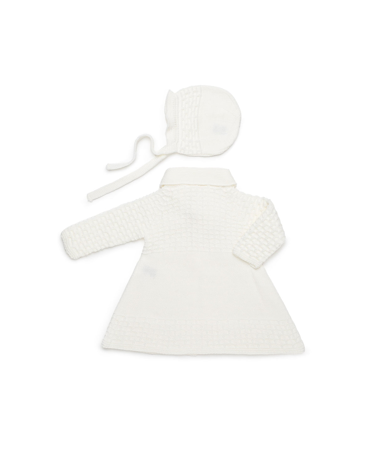 JULIANA - Knitted Coat with Bonnet  Cream