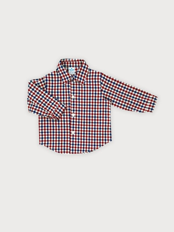 Sardon Shirt in Navy & Red Check