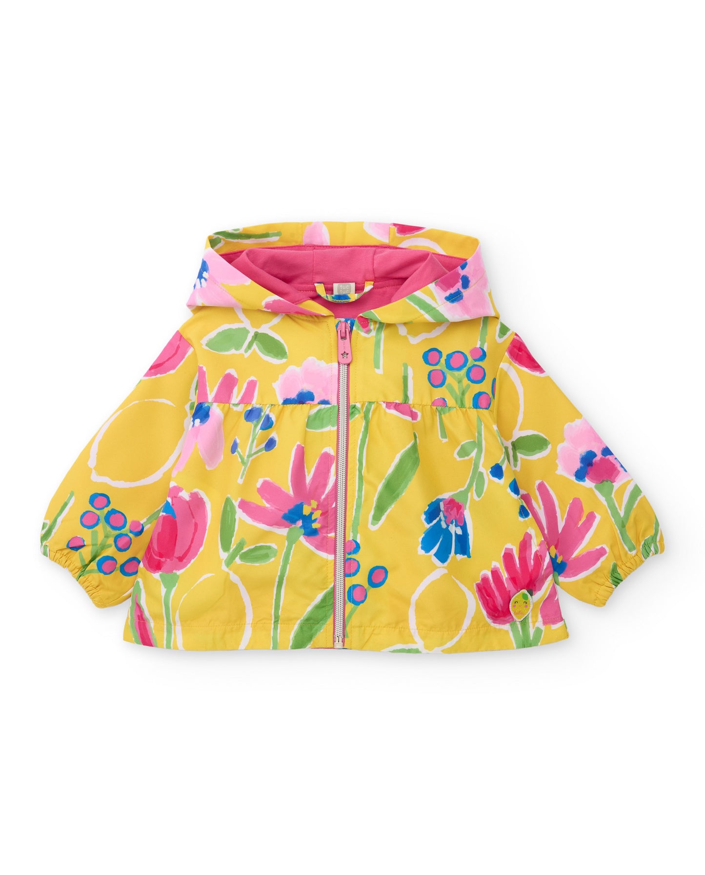 Tuc Tuc GIRL Yellow windbreaker jacket with floral design