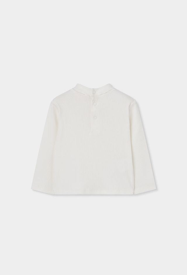 Boboli Girl Off White Ribbed Top