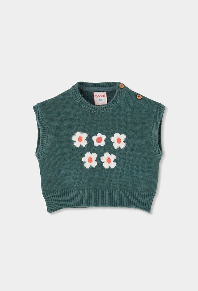 Boboli Green Girl Knit Vest