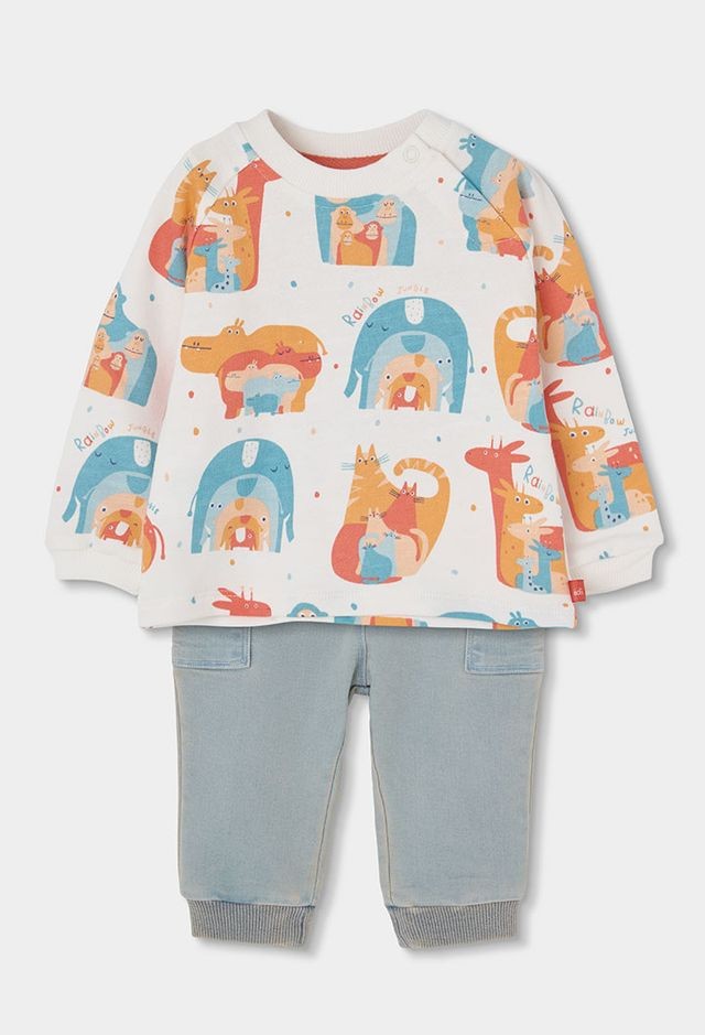 Boboli Set for baby boy with fun animal print