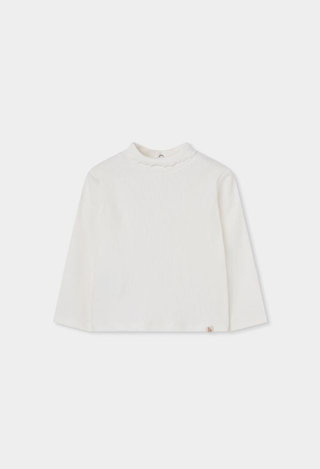 Boboli Girl Off White Ribbed Top
