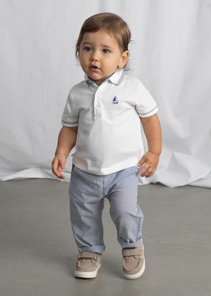 Mayoral Baby Boy Beach blue Capri Seersucker pants