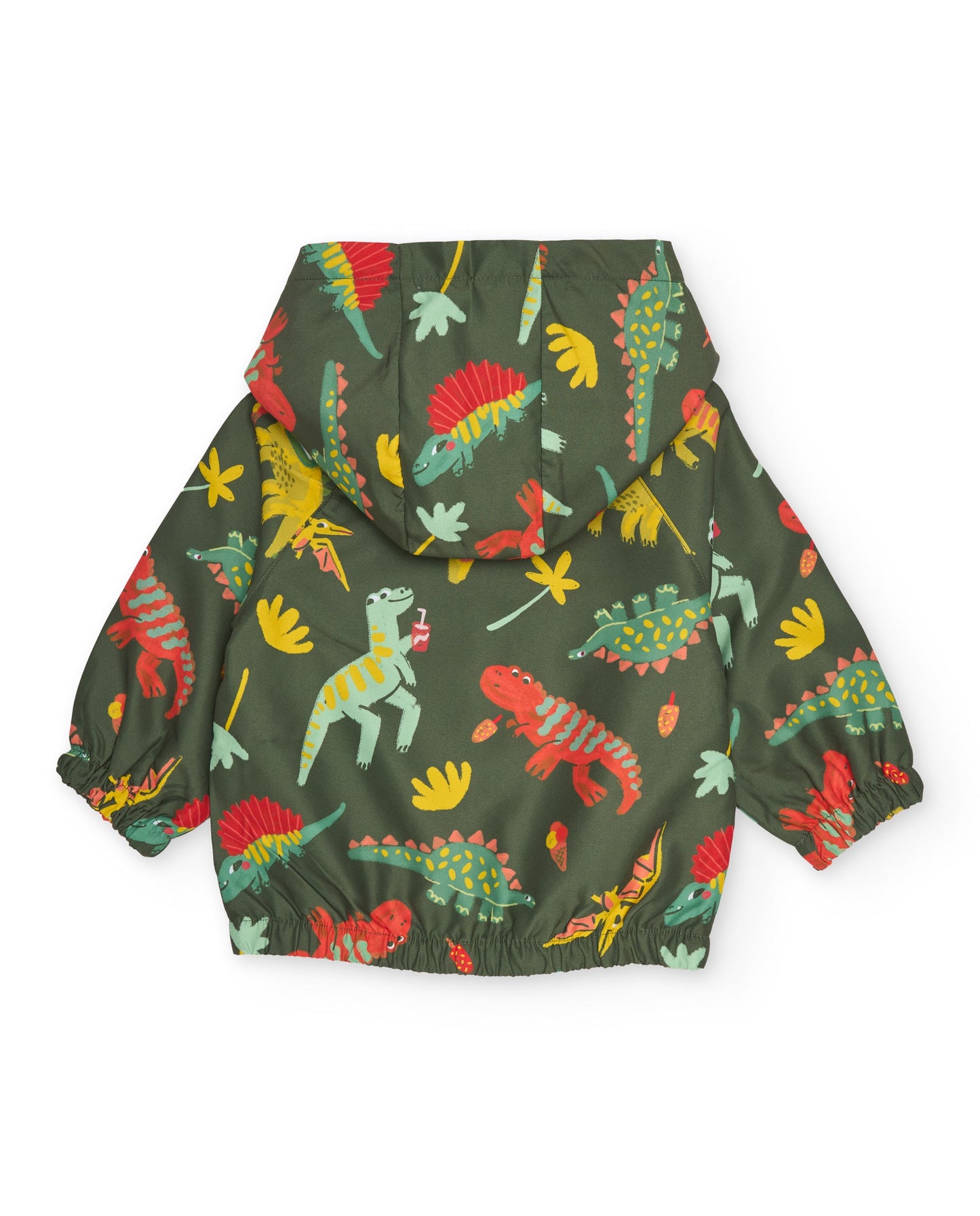 Tuc Tuc Boy Khaki windbreaker jacket with dinosaur print