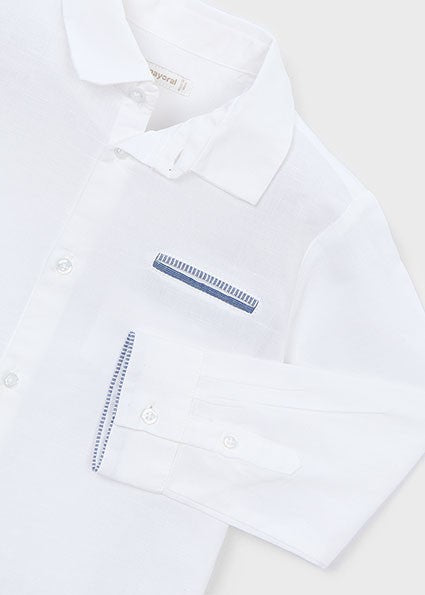 Mayoral Boy Linen White Shirt