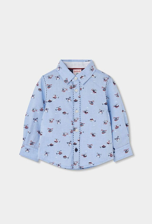 Boboli Oxford Shirt for Boy with Aeroplane Designs