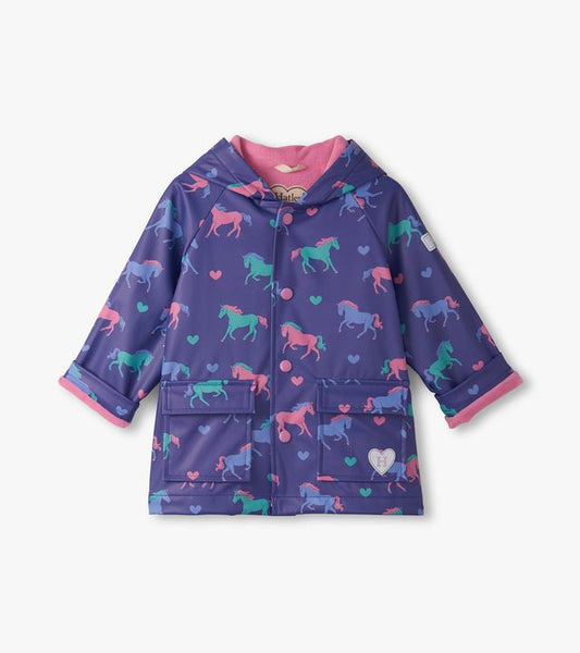Hatley Hearts & Horses Snap Raincoat, Perfect Outerwear