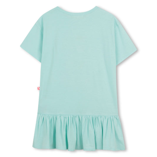 BILLIEBLUSH DRESS IN TURQUOISE WITH BUBBLE HEM