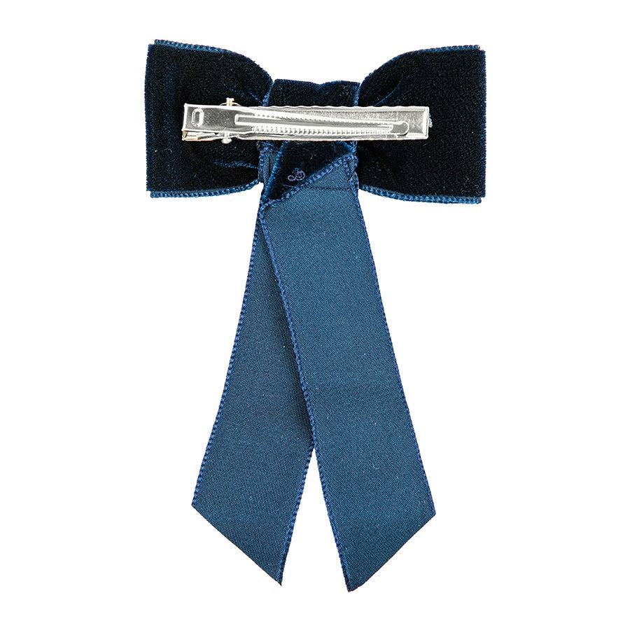 Condor Coquette hair clip with velvet bow - 480                           Navy Blue
