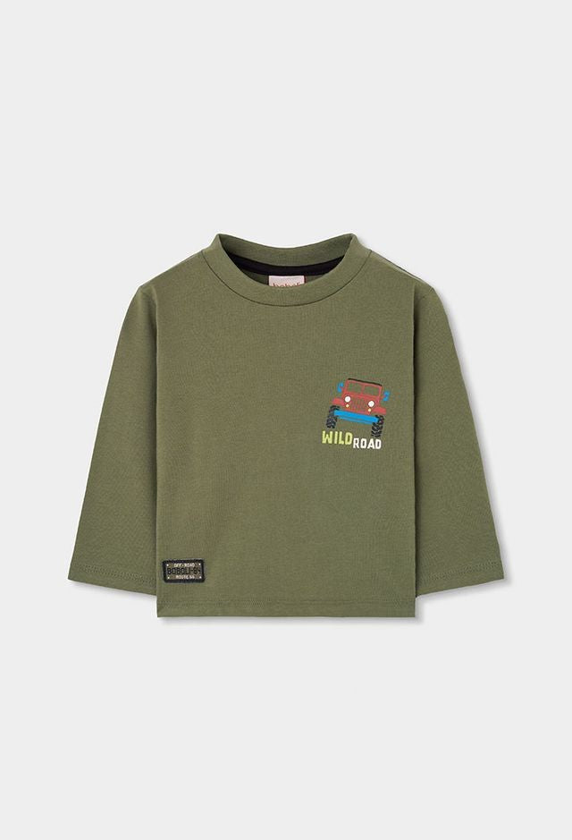 Boboli Knit T-Shirt for boy in Khaki