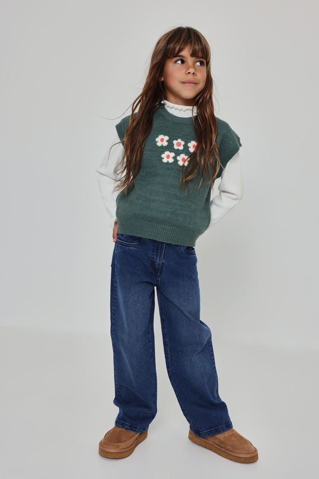 Boboli Green Girl Knit Vest