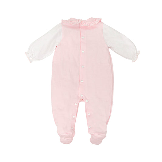 Babidu Babygrow Pink & White SS26
