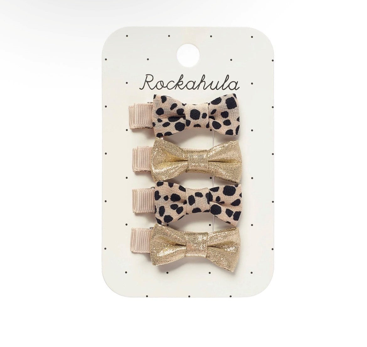 Rockahula Leopard Shimmer Mini Bow Clip Set