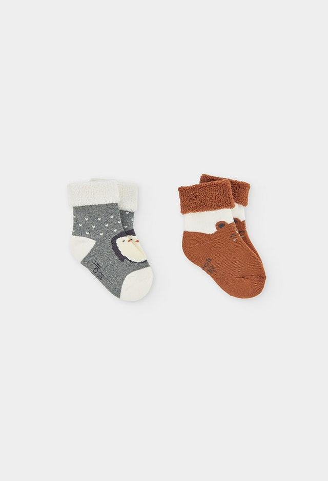 Boboli Pack of Socks for Baby in Grey & Brown