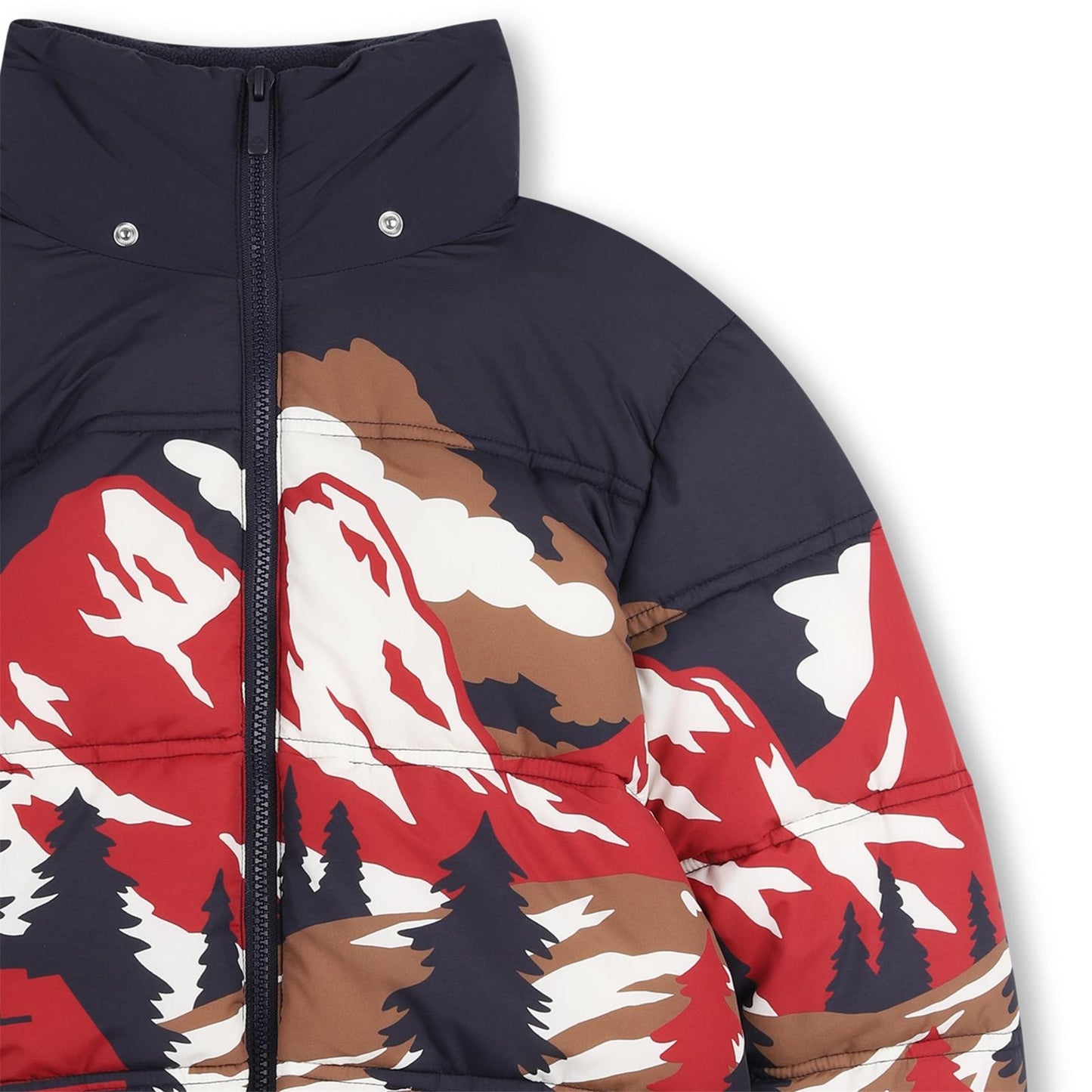TIMBERLAND PUFFER JACKET in NAVY & RED