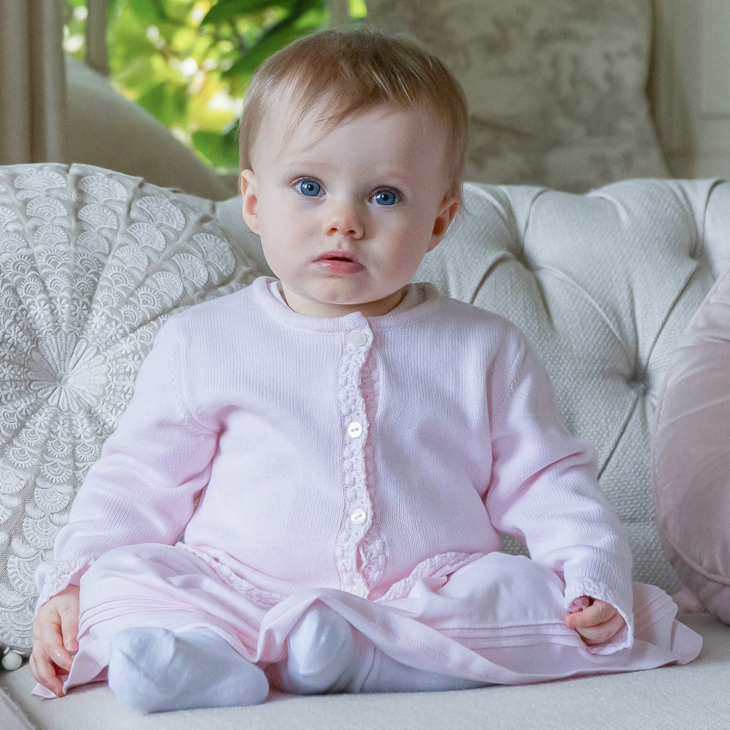Emile et Rose Margot Pink Knitted Cardigan